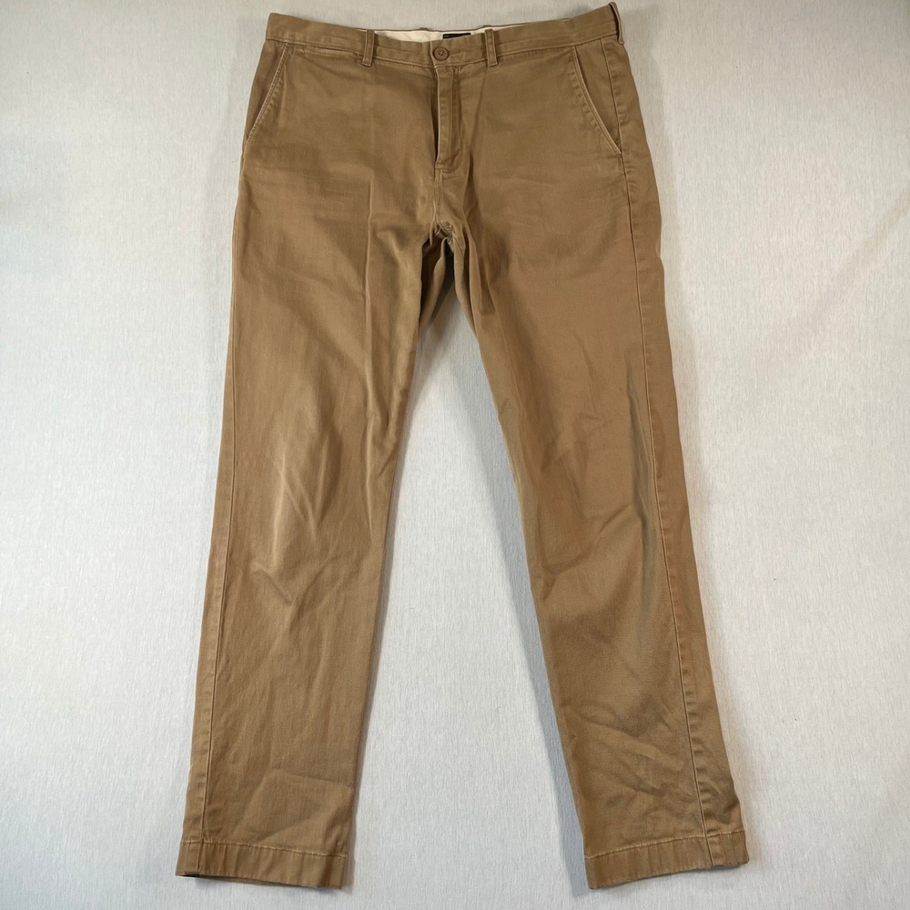 J Crew 770 Pants Men 34x32 (Fit 34x31) Straight Fit Stretch Chinos Brown Khaki